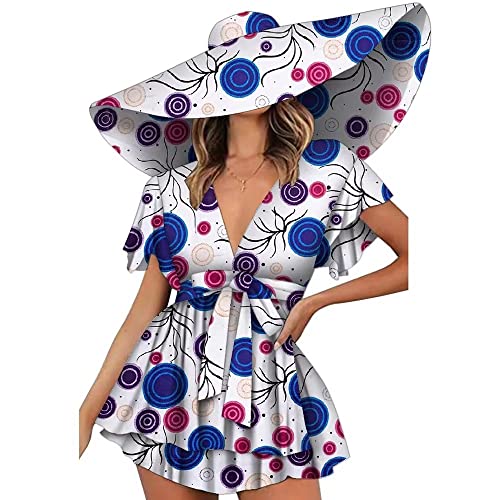Image of Afrilisco African Dresses for Women with Kente Hats Ankara Print African Clothing Lady Dashiki Party Outfits Sexy Club Dress