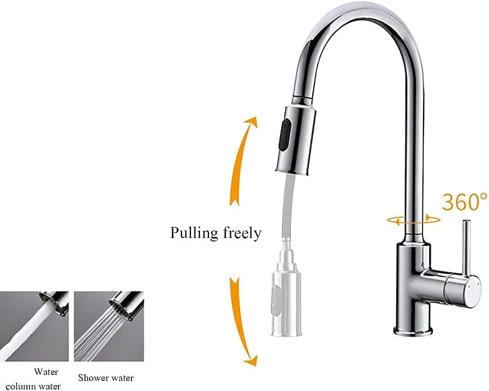 Robinet extensible à poignée unique et rotation 360 pour évier - 5