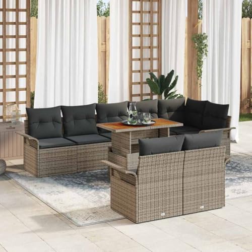 Qnhdfrt Garten Sofa Set 5 Teile Grau Modernes Poly Rattan Lounge...