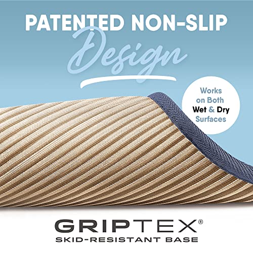 Microdry Quick Dry Modular Bath Mat For Bathroom, Memory Foam Bathroom Rugs With Griptex Skid-Resistant Base, Ultra Absorbent Bath Mat, 3-Piece Set, 19X17, Medium Blue #TOP4