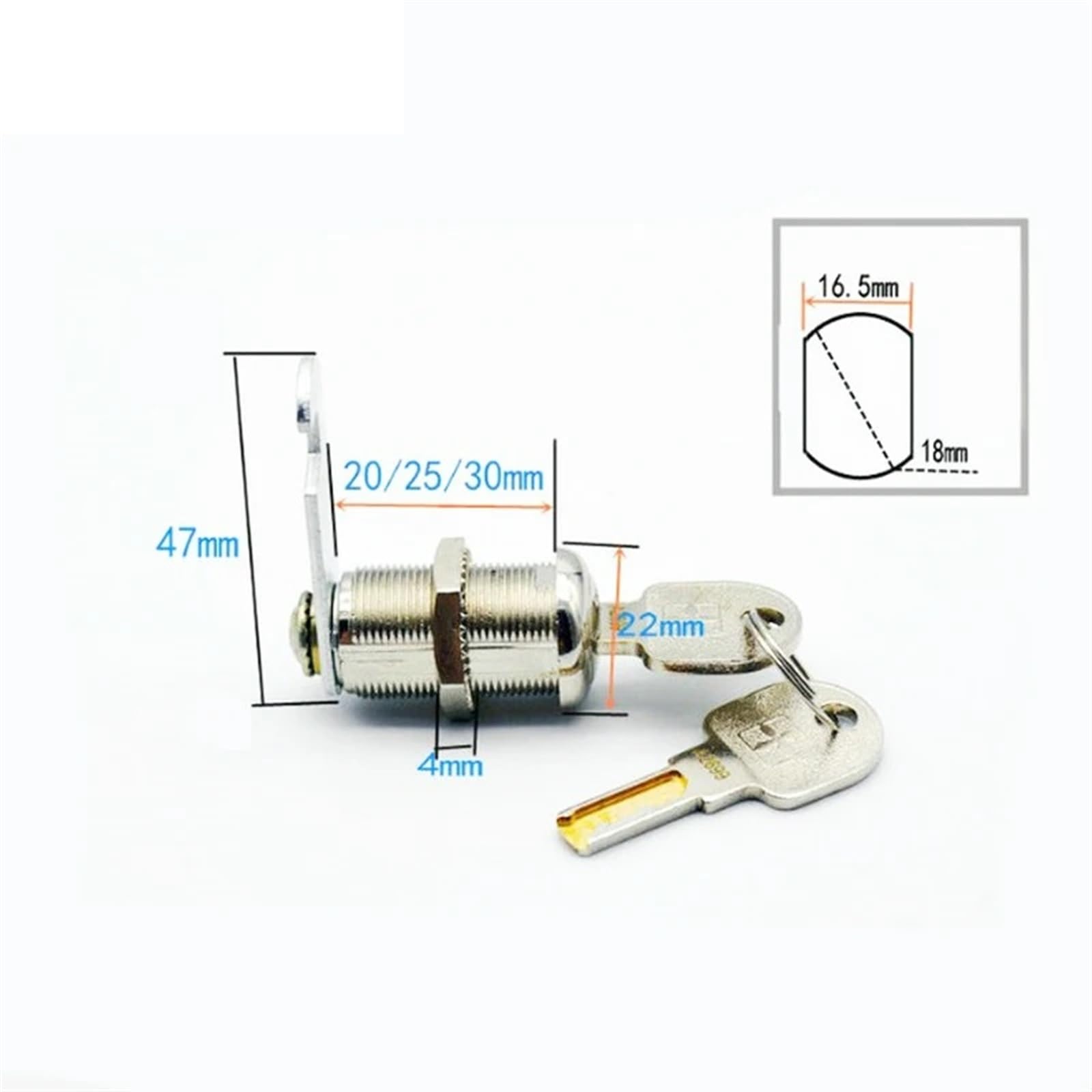 Cerradura de leva for herramientas o caja de efectivo, cajero automático, armario de gimnasio, puerta corredera, taquilla escolar, cajón de oficina, Hardware de seguridad DIY, 1 Uds.(Key Alike 20mm)