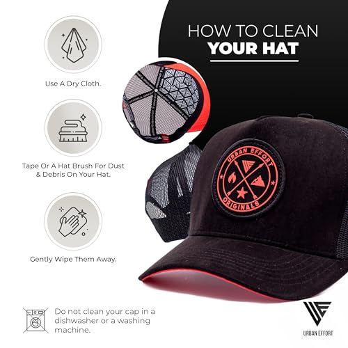 Image of Urban Effort Trucker Hat for Men - Mesh Back Baseball Cap, 5 Panel Snapback Hats for Men and Women