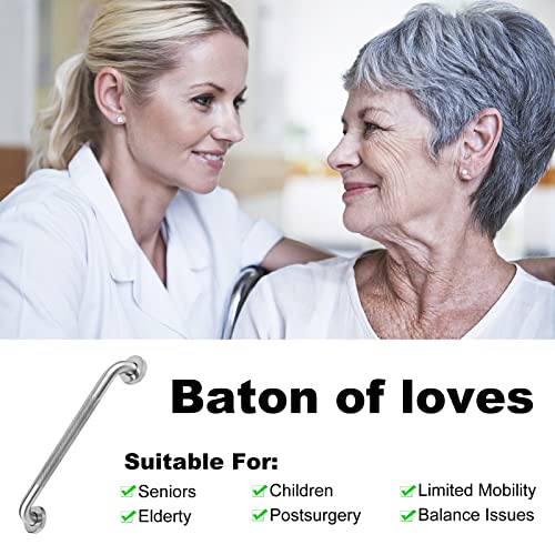2 Pack 16 Inch Grab Bars For Bathroom, Lonvichtt Anti Slip Bathroom Handicap Grab Bars For Showers Stainless Steel Shower Handle, Bathroom Safety Bars, Senior Assist Bath Handle #TOP6