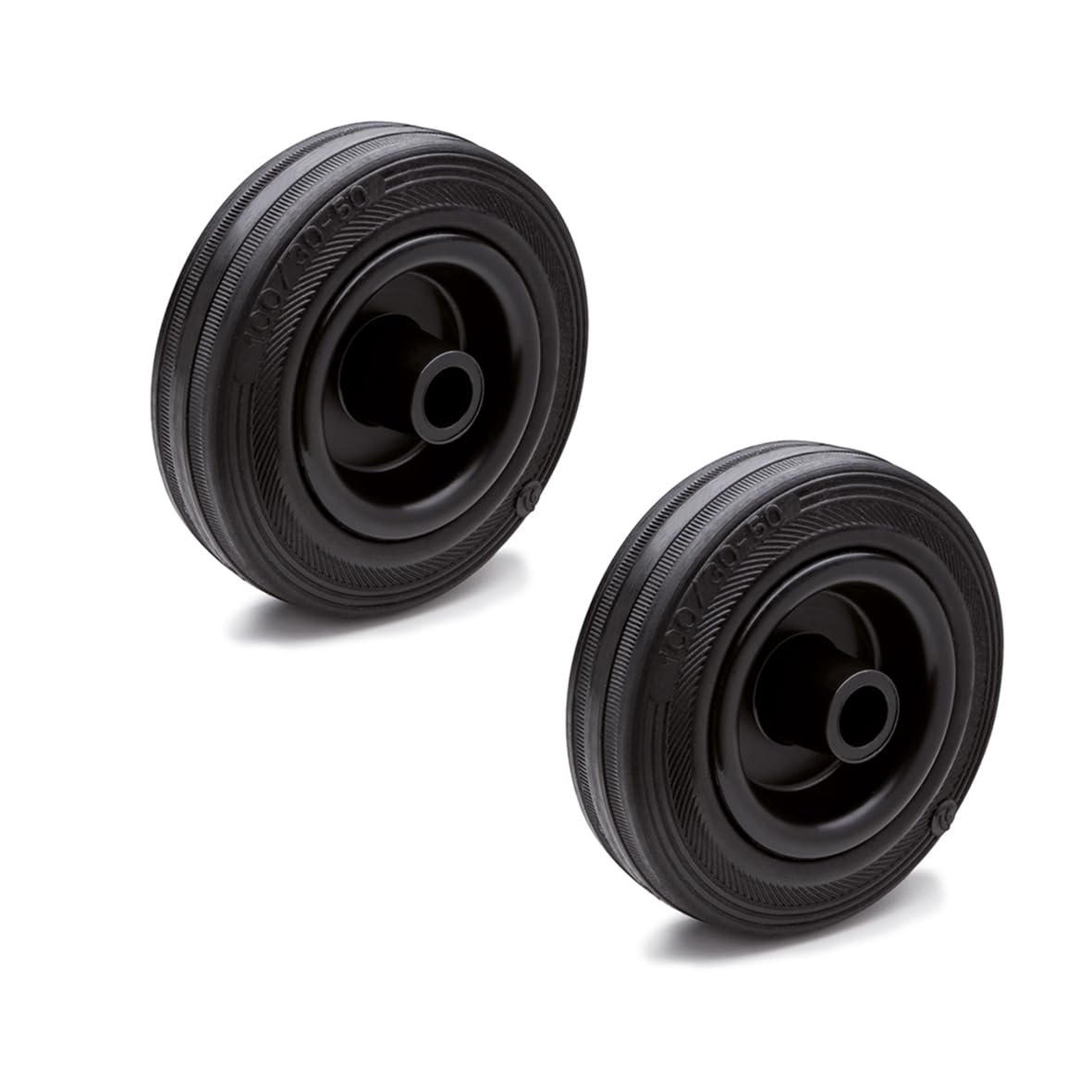 Ganter Normelemente | Ruedas de goma, ruedas de repuesto | 125 mm | 2 ruedas | 220 kg | Revestimiento de goma, cuerpo de rueda de polipropileno |GN 22873-125-G-A