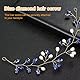 LQIOACU Kopfschmuck Hochzeit Blau, Kopfschmuck Braut, Haar Ranke Kristall Stirnband Sparly Leaf Haarrebe Teil Abschlussball Haarschmuck für Brautjungfer und Blumenmädchen