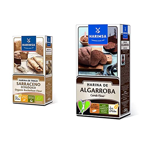 Harimsa Harina Trigo Sarraceno Ecológico, Original, 400 Gramos & Harina de Algarroba 350 g