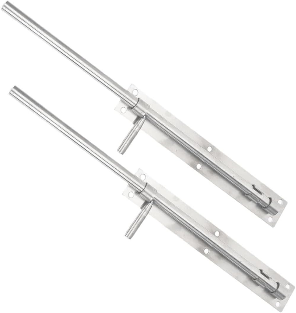 2pcs Thickened Stainless Steel Door Bolt Gate Drop Rod Fence Gate Latch French Door Locks Patio Security Bar