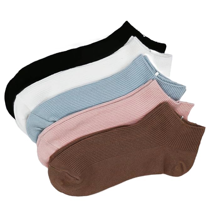 Women’s Low Cut Athletic Cotton Socks – 5 Pairs, Breathable, No-Slip, Reinforced Heel & Toe