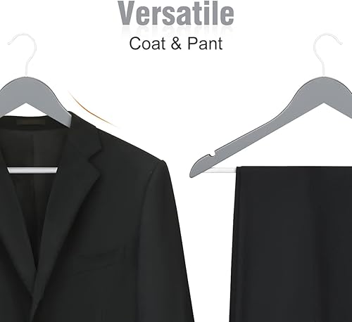 Miniatura 59 de TOPIA HANGER Perchas de Madera para Abrigos Paquete de 30, Perchas de Madera Vintage para Trajes con Barra Antideslizante para Pantalones, Gancho