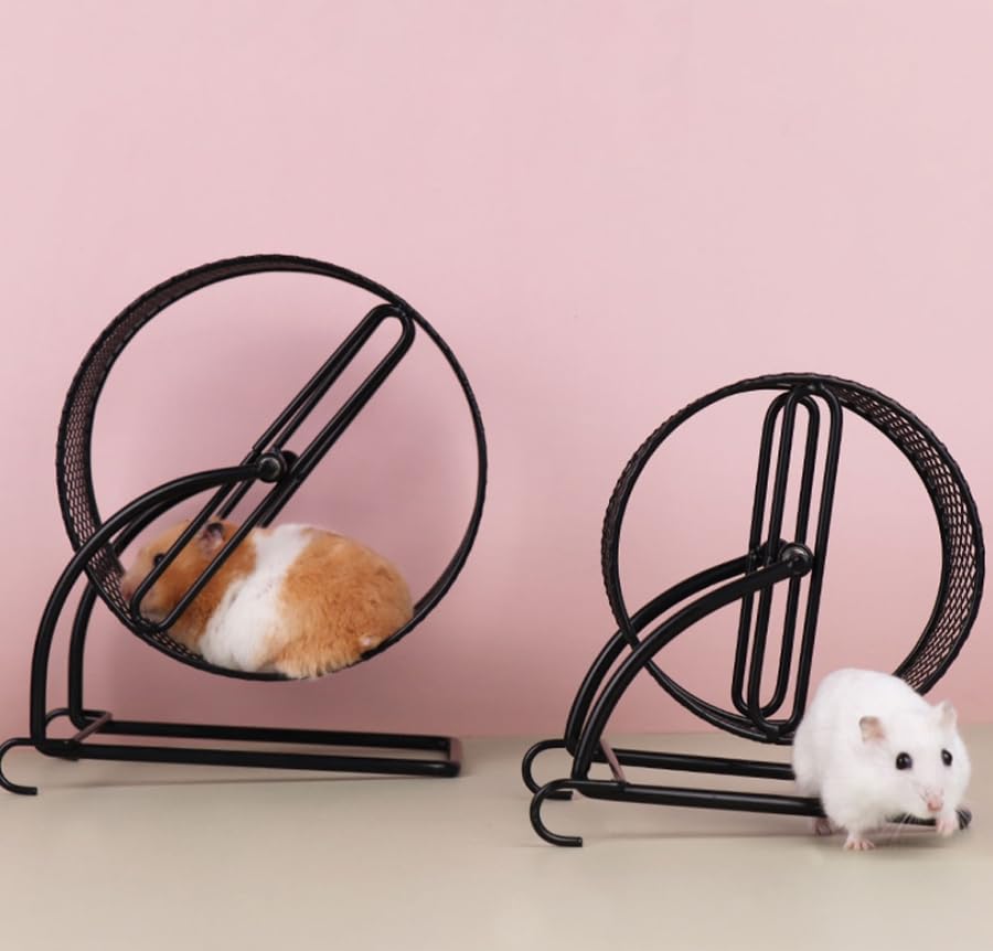 Luminexia Ruota da Corsa Criceto,Gerbille Ruota Esercizio,Ruota Criceto,Ruota di Criceto in Metallo,Divertente Giocattolo,Regolabili Rack Silenzioso Filo,Giocattoli per Animali Domestici