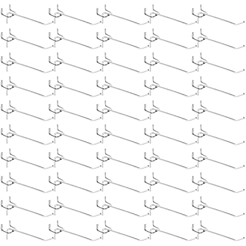 YOFAPA 80 Pcs Pegboard Hooks for Heavy Duty Hanging Triangular 10 cm Metal Hooks for Garage Workshop, Display Boards, Strong