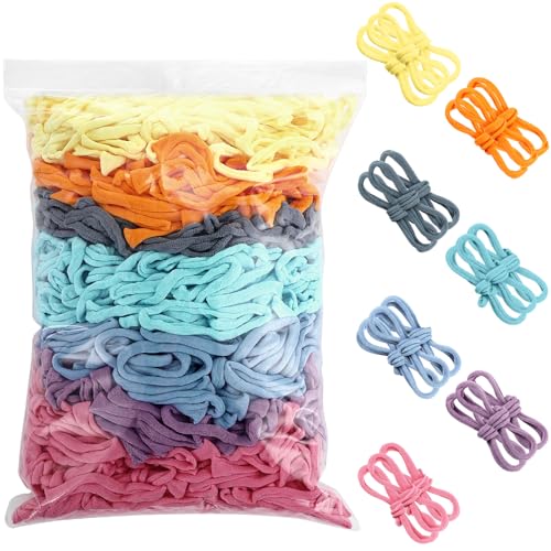 Daifunli 600 Pcs 10 Inch Potholder Loom Loop Bulk Weaving Loop Craft Kit Colorful Flexible Potholder Loom Complete Kit to Weave 18 Large Refill Elastic Weaving for DIY Crafts Supplies(Bright Color)