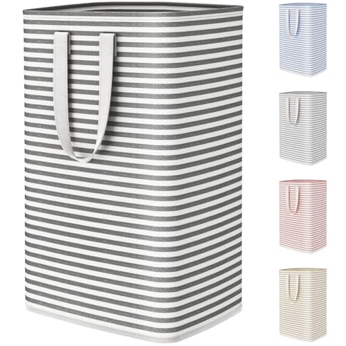Image of Lifewit 75L Large Collapsible Laundry Hamper, Tall Foldable Dirty Clothes Baskets Waterproof, Freestanding Design with Easy Carry Handles in Dorm Bedroom Bathroom College, Black