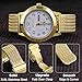 WOCCI 22mm Elite Metal Watch Band for Women and Men, Mesh Woven Strap, 316L Stainless Steel, Quick Release, Upgraded Fold Clasp (Gold)