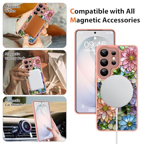 SOKAD Magnetic for Samsung Galaxy S26 Ultra Case Shockproof, Glossy Flowers by SOKAD - Used condition - Image 4