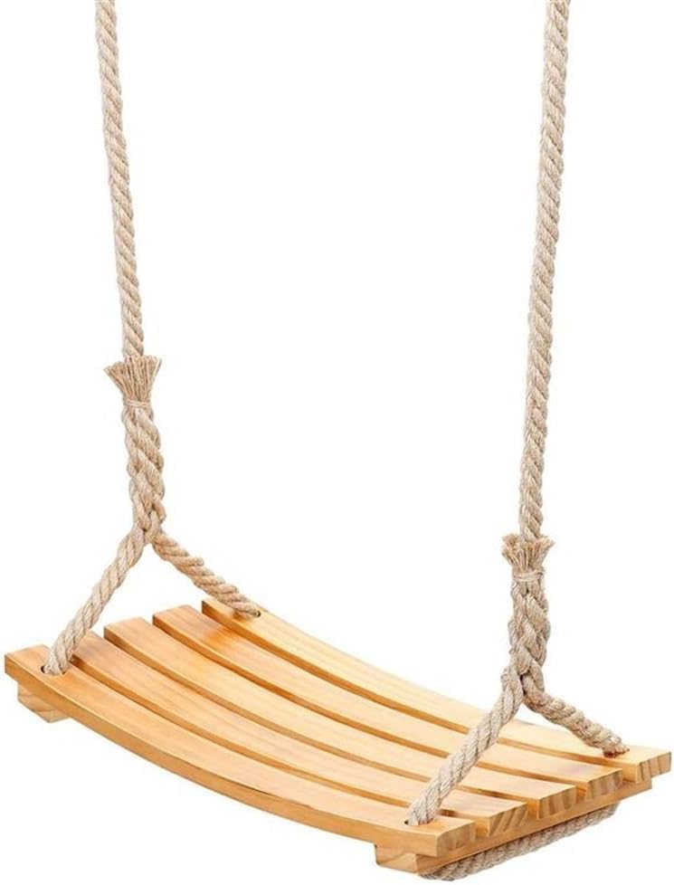 Wooden Swing Seat with Rope Nostalgic Children to Adult Hanging Swings Adjustable Indoor