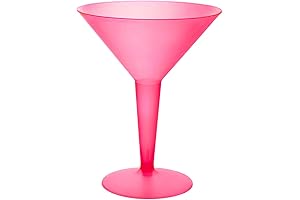 Party Essentials Plastic Pink Margarita Martini Glasses 8oz