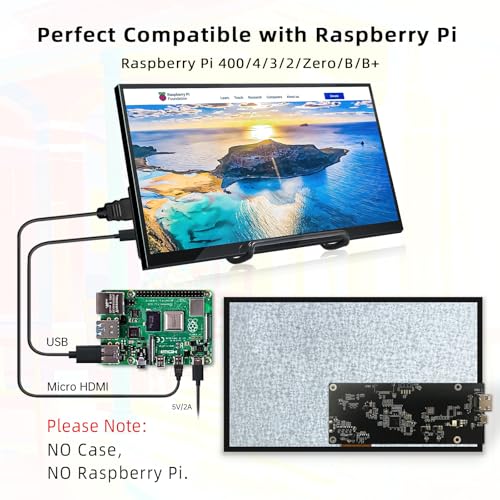 Image of HAMTYSAN 10.1 Inch Raspberry Pi Screen 1024x600 HDMI Monitor IPS Screen Display Secondary Monitor Extend Monitor for Raspberry Pi 5 /4 /3 /2 /Zero /B /B+ Win11 /10 /8 /7, (Non-Touch), Driver Free
