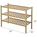 ROMGUAR CRAFT 3 Tier Bamboo Shoe Rack for Closet Free Standing Wood Shoe Shelf Storage Organizer for Entryway Small Space Stackable 27