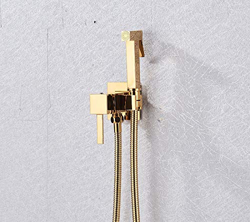 Grifo bidet oro de alta gama mezclador de pared con acabado monomando premium lavabo