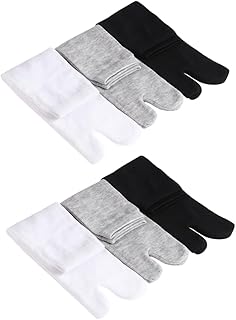 GALPADA 6 Pares De Meias Tabi Chinelos Japoneses Meias Térmicas Chinelos Domésticos Meias Tabi De Dois Dedos Estilo Tabi Meias Antissuor Meias Antiderrapantes Meias De Algodão Meias