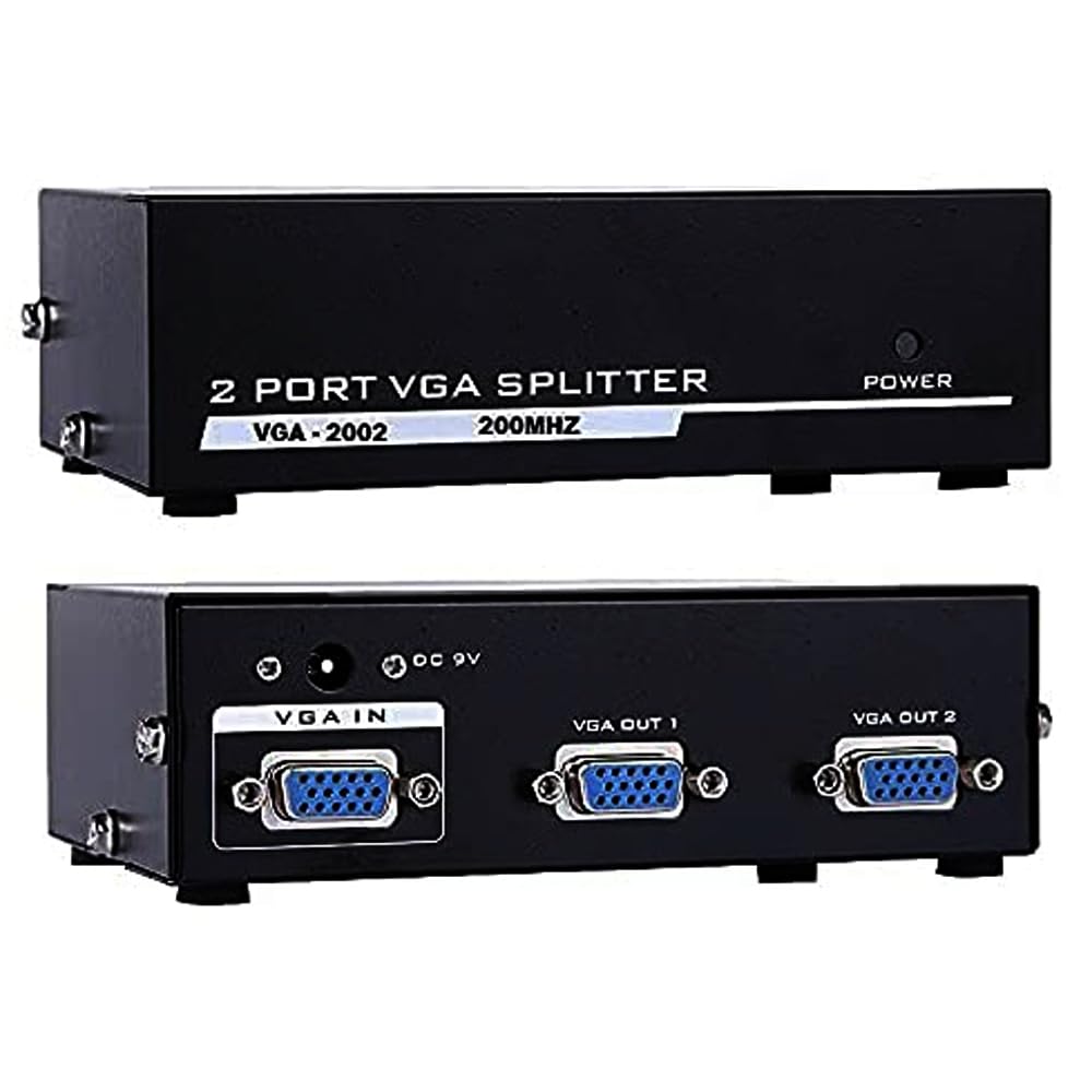 Meshiv 2 Port VGA Splitter Sharing Switch Box 200MHz 1 Input 2 Output VGA Switcher 1 PC to 2 Monitors SVGA/XGA Video Distributor Converter 1920X1440 (VGA Splitter 1 in 2 Out) (B0CCLB49KB) Amazon Price History, Amazon Price Tracker