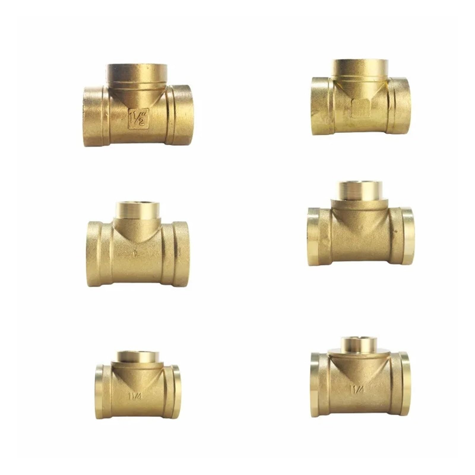 1pc Pneumatic Plumbing Brass Pipe Fitting Female Thread 1/2" - 2" BSP Reducing tee Type Copper Fittings Water Oil Gas (1-1I4 To 1I2) Brass Hose