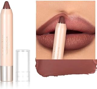 Nude Brown Lipstick Crayon Lip Crayon for women, Ultra Matte Velvety Creamy Matte Lip Liner Smooth Finish, Full Coverage High Pigment Waterproof Longlasting Lip Shaped Lipsticks (#04)
