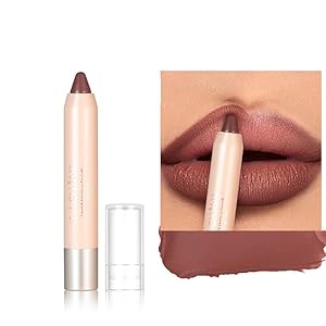 Nude Brown Lipstick Crayon Lip Crayon for women, Ultra Matte Velvety Creamy Matte Lip Liner Smooth Finish, Full Coverage High Pigment Waterproof Longlasting Lip Shaped Lipsticks (#04)