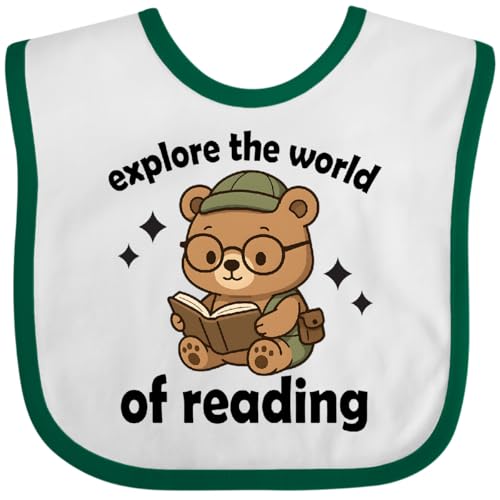 inktastic Book Quote Explore the World Of Reading Baby Bib - Main Image
