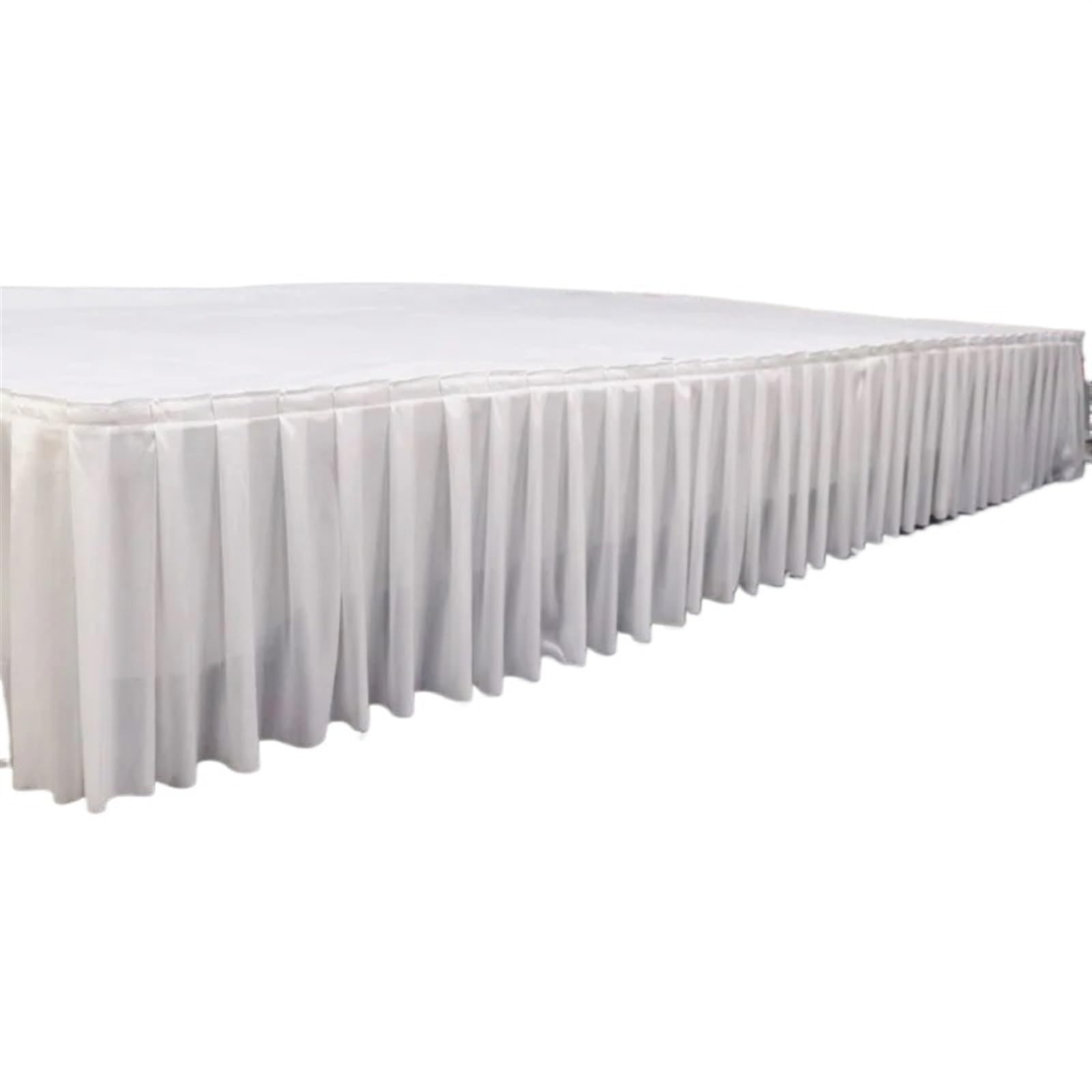 MOHUIED Pleated Table Skirt Wedding Backdrop Curtains Table Cothes For Birthday Banquet Stage Table Skirting Event Party for Party(White,H80cm x L300cm)