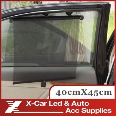 Amazon 新しい自動格納式黒側フロントガラスサンシェード カープル ロール リア巻き戻し バイザー カバー サンシールド 40 45 センチ サンシェード 車 バイク