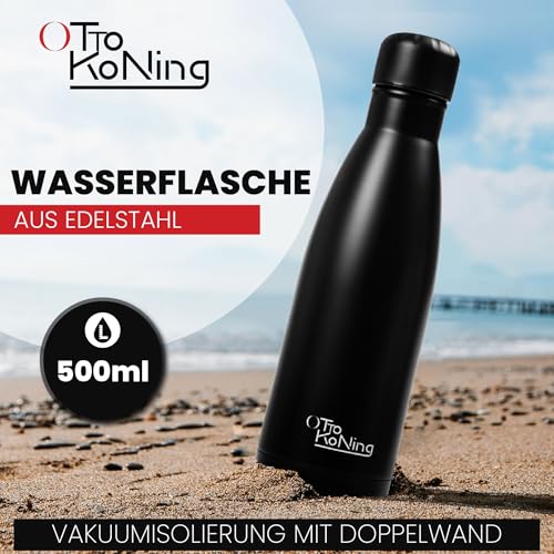 OTTO KONING Trinkflasche Edelstahl 500ml Thermo Isoliert Auslaufsicher – Ansicht 2