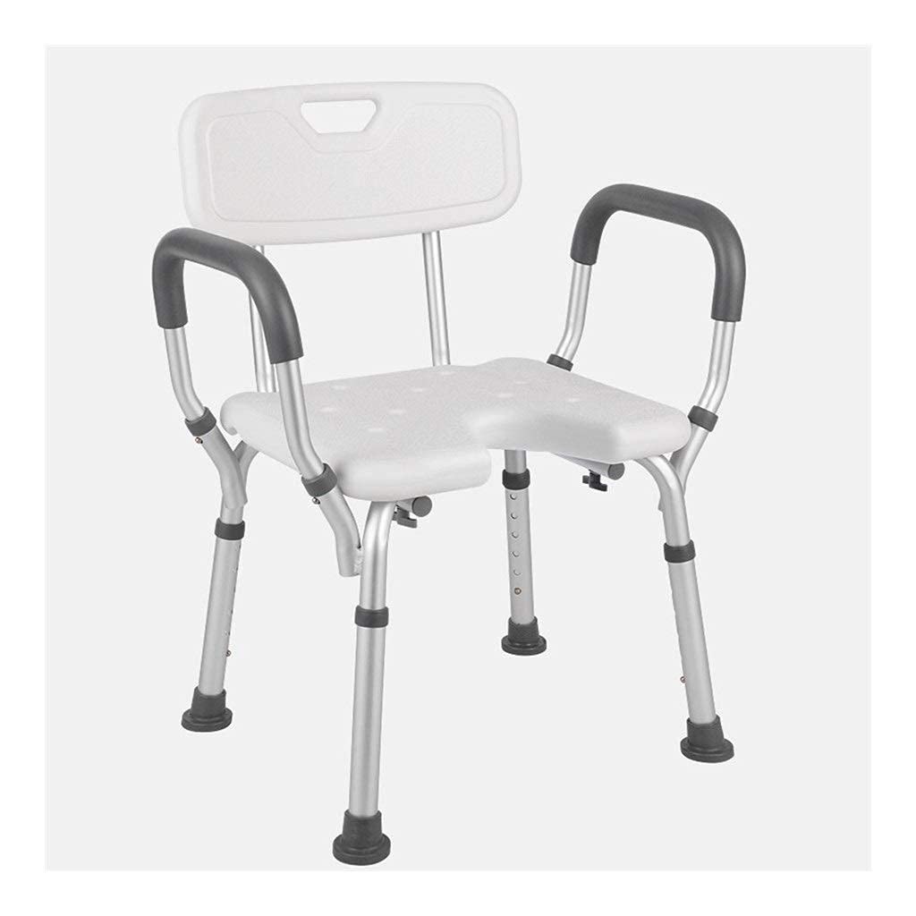 Chaise de douche hauteur réglable avec assise creuse privée