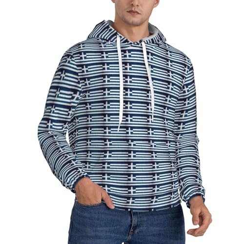Sweat à capuche drapeau grec pull unisexe décontracté et sport à poche