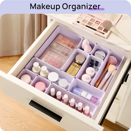 image for Vtopmart 25 PCS Plastic Drawer Organizers Set, 4-Size Versatile Bathro