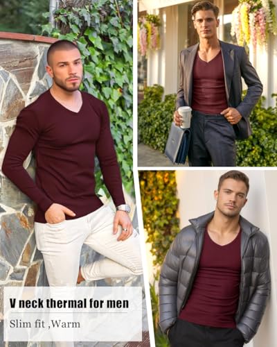 Maillot de corps à manches longues thermique pour homme chaud et anti-froid en interlock