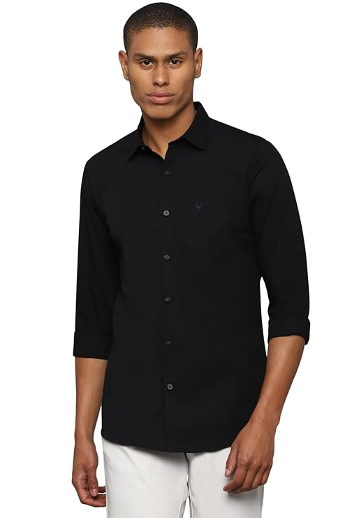 Allen Solly Men s Slim Tailored Shirt Fine Cotton Cutaway Collar Long Sleeve Work & Weekend Ready