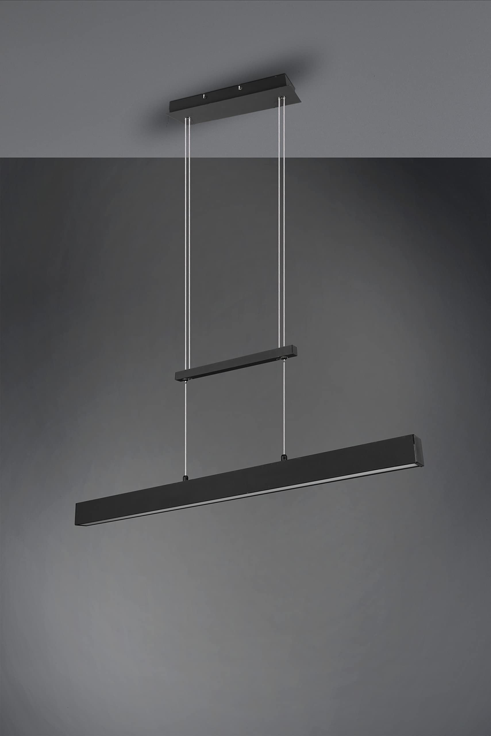 Reality Leuchten LED Pendelleuchte Paros R32043132, Metall Schwarz Matt, mit 21 Watt und 2x 5,5 Watt, Switch Dimmer