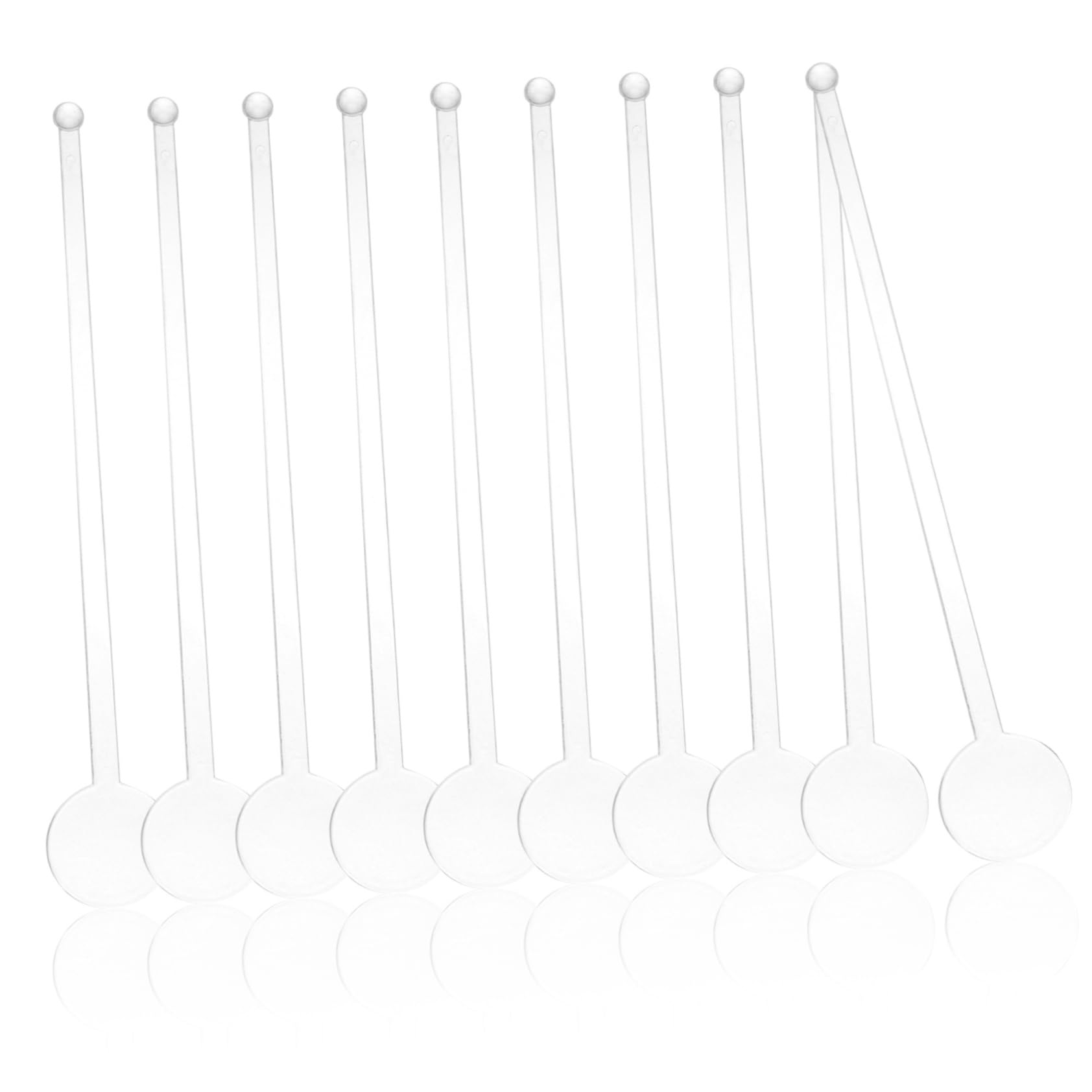 Ciieeo 80Pcs Transparent Beverage Swizzle Sticks Tip Cocktail Stirring Sticks for Mixing Drinks Reusable Drink Stirrers for Parties and Celebrations