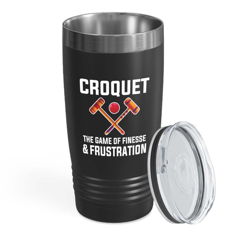 Croquet Black Edition Viking Tumbler 20oz - Croquet: the game - Tennis Racquetball Outdoor Game Netball Softball For Sport Lover