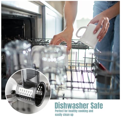 Stainless Steel Slicer Shredder Attachments for KitchenAid Stand Mixers, Vegetable Shredder, Cheese Grater, Salad Maker, Food Slicers Chopper Grinding Powder Accessories with Detachable 5 Blades