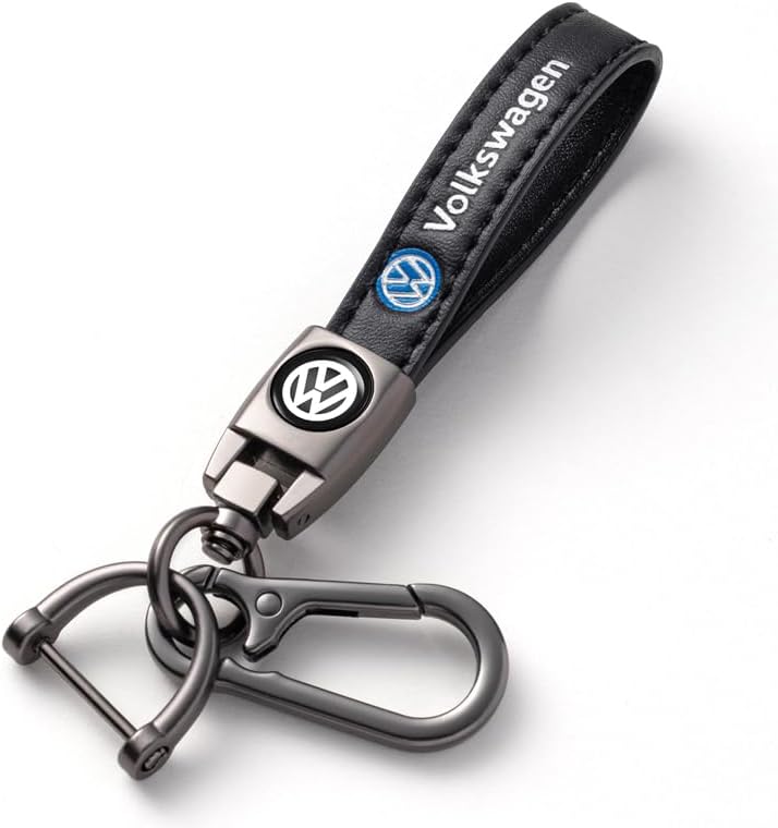 Car Keychain Keyring for Automobile,Car Key Lanyard for Women&Men,Leather Key Chain Compatible With Volkswagen VW Bora Beetle Tiguan Polo Passat Jetta SEAT Holder Replacement