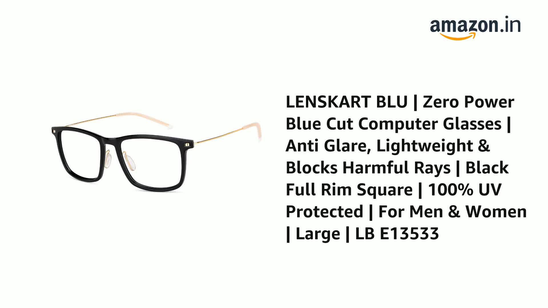 Buy LENSKART BLU | Zero Power Bluecut & Antiglare Computer