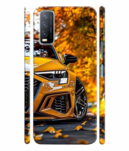 Image of Racing Car Rider Printed Hard Back Case Cover & Compatible for Vivo Y20 / Vivo Y20i (Multicolor) - D1815