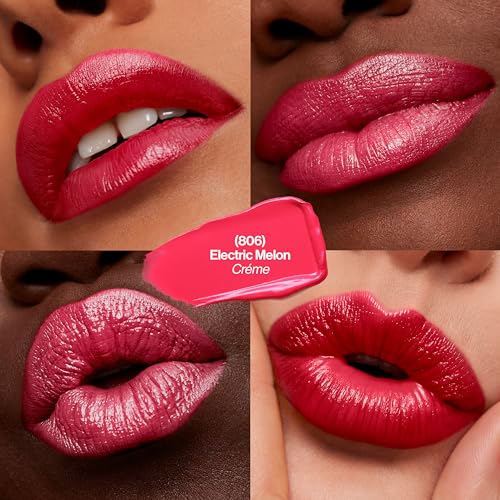 Image of Revlon Super Lustrous Lipstick, Creamy Formula For Soft, Fuller-Looking Lips, Moisturized Feel, 806 Electric Melon, 0.15 oz