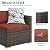 MilleLoom 5-Piece Outdoor Sectional Sofa Set, All-Weather PE Rattan Patio Furniture with Ottoman & Tempered Glass Table, Convertible Garden Couch for Backyard, Porch, Poolside (Brown/Wine Red)