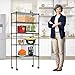 BestOffice | 5-Tier Wire Storage Shelves with Wheels | 14x30x60 | Black | Adjustable Racks | Heavy-Duty Metal Shelf, Holds Upto 220 lbs | No-Tool Assembly | Ideal for Home & Garage Shelving