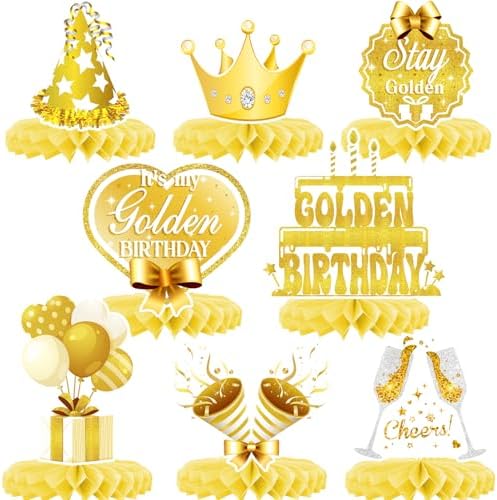 Golden Birthday Party Decorations, Gold Glitter Stay Golden Honey...