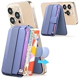 [Sinjimoru] プル & スライド magsafe対応 カードケース, 調節可能なスタンド, タプを引いて取り出す スマホカードケース, カード3枚収納 マグセーフ 財布, iPhone 16/15/14/13/12 シリーズ対応, M-Pull Tab Stand ラベンダー